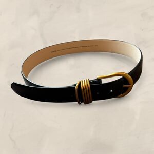 H&M black belt with gold buckle size small